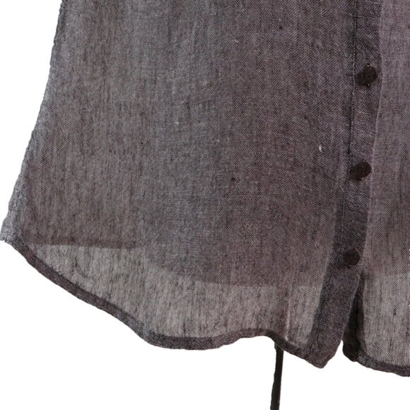 Eileen Fisher Size S Woven Linen Button Down Blouse Brown - Picture 8 of 10
